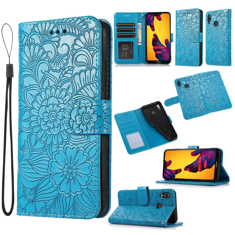 Skin Feel Embossed Sunflower Horizontal Flip Leather Case with Holder & Card Slots & Wallet & Lanyard, For Huawei P30, For Huawei P20 lite