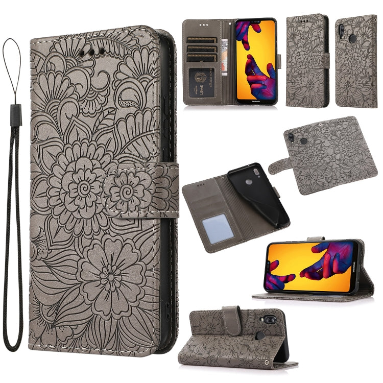 Skin Feel Embossed Sunflower Horizontal Flip Leather Case with Holder & Card Slots & Wallet & Lanyard, For Huawei P30, For Huawei P20 lite