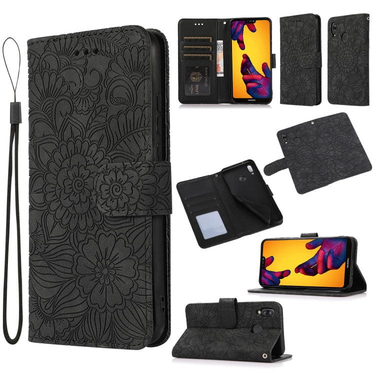 Skin Feel Embossed Sunflower Horizontal Flip Leather Case with Holder & Card Slots & Wallet & Lanyard, For Huawei P30, For Huawei P20 lite