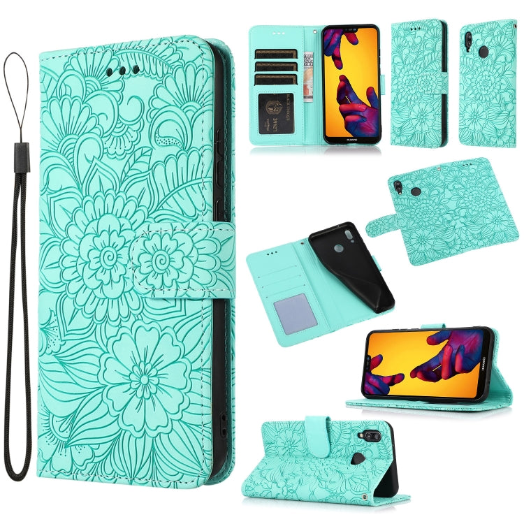 Skin Feel Embossed Sunflower Horizontal Flip Leather Case with Holder & Card Slots & Wallet & Lanyard, For Huawei P30, For Huawei P20 lite