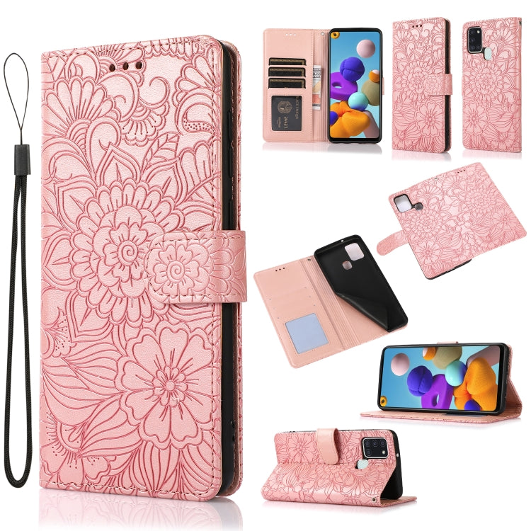 Skin Feel Embossed Sunflower Horizontal Flip Leather Case with Holder & Card Slots & Wallet & Lanyard, For Samsung Galaxy S21 5G, For Samsung Galaxy S21 FE, For Samsung Galaxy A21s, For Samsung Galaxy Note20, For Samsung Galaxy 5G / 4G                 ...
