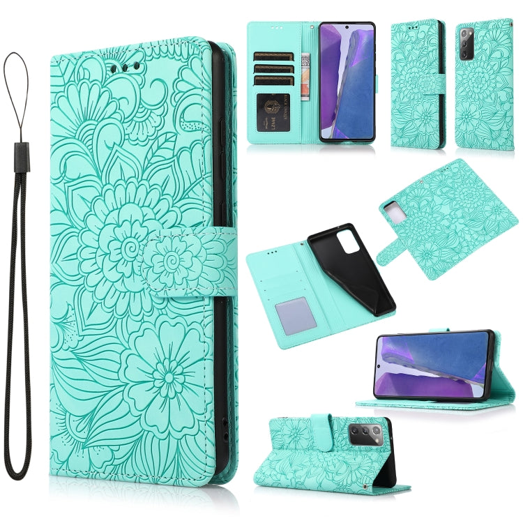 Skin Feel Embossed Sunflower Horizontal Flip Leather Case with Holder & Card Slots & Wallet & Lanyard, For Samsung Galaxy S21 5G, For Samsung Galaxy S21 FE, For Samsung Galaxy A21s, For Samsung Galaxy Note20, For Samsung Galaxy 5G / 4G                 ...