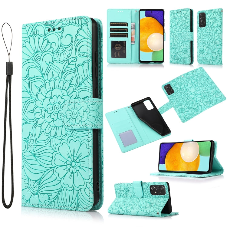 Skin Feel Embossed Sunflower Horizontal Flip Leather Case with Holder & Card Slots & Wallet & Lanyard, For Samsung Galaxy S21 5G, For Samsung Galaxy S21 FE, For Samsung Galaxy A21s, For Samsung Galaxy Note20, For Samsung Galaxy 5G / 4G                 ...