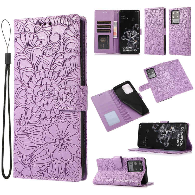 Skin Feel Embossed Sunflower Horizontal Flip Leather Case with Holder & Card Slots & Wallet & Lanyard, For Samsung Galaxy Note9, For Samsung Galaxy Note20 Ultra, For Samsung Galaxy S20 Ultra, For Samsung Galaxy S21 Ultra 5G, For Samsung Galaxy A30s    ...