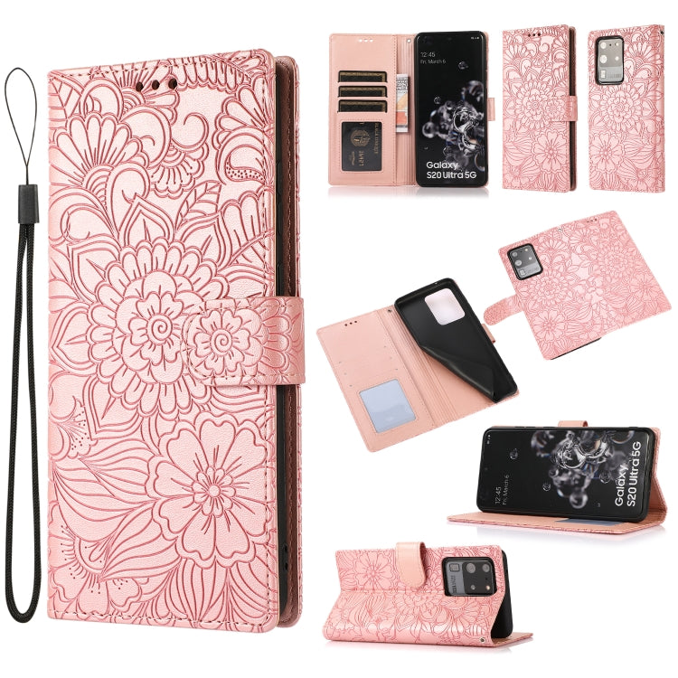 Skin Feel Embossed Sunflower Horizontal Flip Leather Case with Holder & Card Slots & Wallet & Lanyard, For Samsung Galaxy Note9, For Samsung Galaxy Note20 Ultra, For Samsung Galaxy S20 Ultra, For Samsung Galaxy S21 Ultra 5G, For Samsung Galaxy A30s    ...