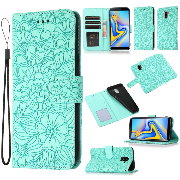 Skin Feel Embossed Sunflower Horizontal Flip Leather Case with Holder & Card Slots & Wallet & Lanyard, For Samsung Galaxy S10+, For Samsung Galaxy S10e, For Samsung Galaxy A20s, For Samsung Galaxy A40, For Samsung Galaxy Note8, For Samsung Galaxy J6   ...