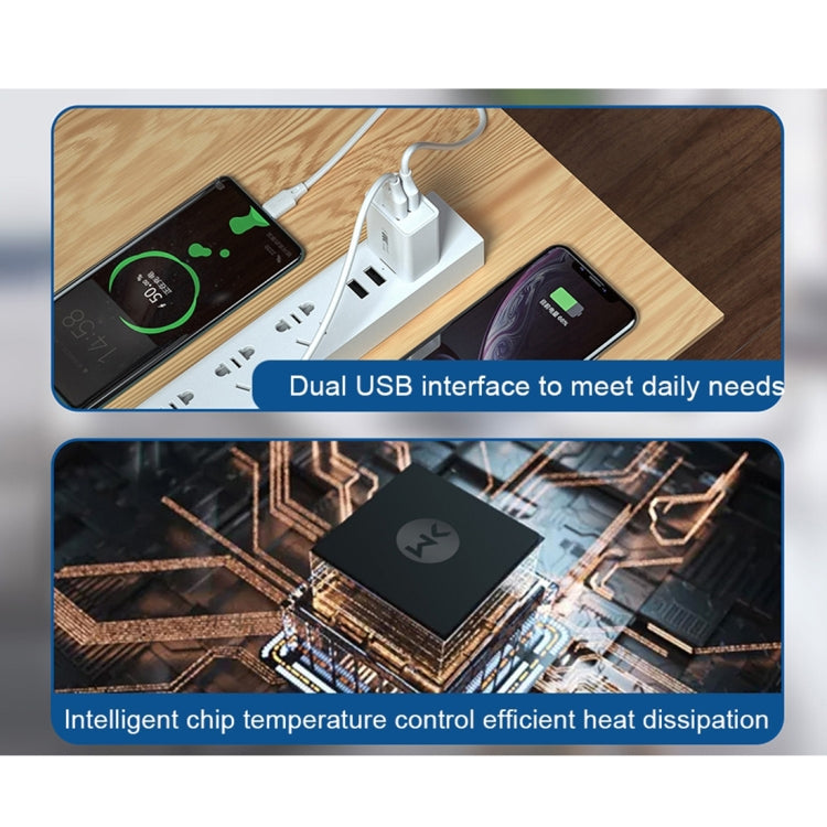 WK WP-U56 2A Dual USB Fast Charging Travel Charger Power Adapter,, UK Plug, EU Plug