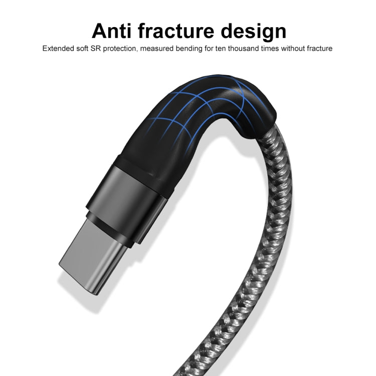 PD 60W USB-C / Type-C to USB-C / Type-C Fast Charging Nylon Braided Data Cable, 1m, 2m