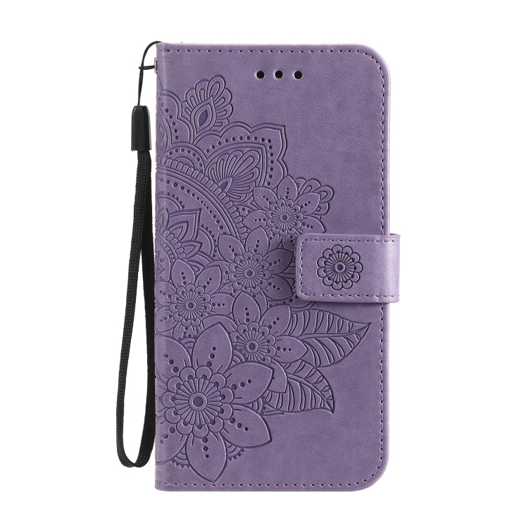 7-petal Flowers Embossing Pattern Horizontal Flip PU Leather Case with Holder & Card Slots & Wallet & Photo Frame, For OPPO Reno6 5G, For OPPO Reno 6 Pro 5G, For OPPO Reno 6 Pro+ 5G, For OPPO Realme 8 5G