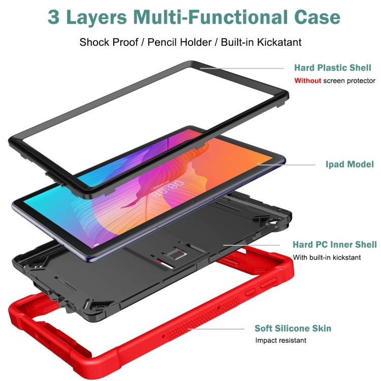 Silicone + PC Shockproof Protective Case with Holder, For Huawei MatePad T 10s / 10, For Huawei MatePad T8