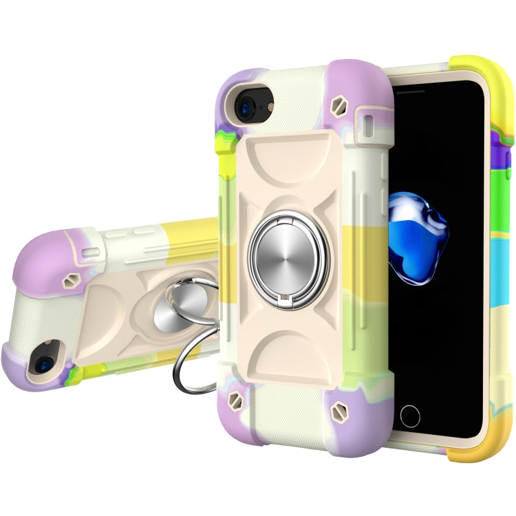 Shockproof Silicone + PC Protective Case with Dual-Ring Holder, For iPhone 6/6s/7/8/SE 2022 / SE 2020, For iPhone 6 Plus/6s Plus/7 Plus/8 Plus, For iPhone X / XS, For iPhone XR