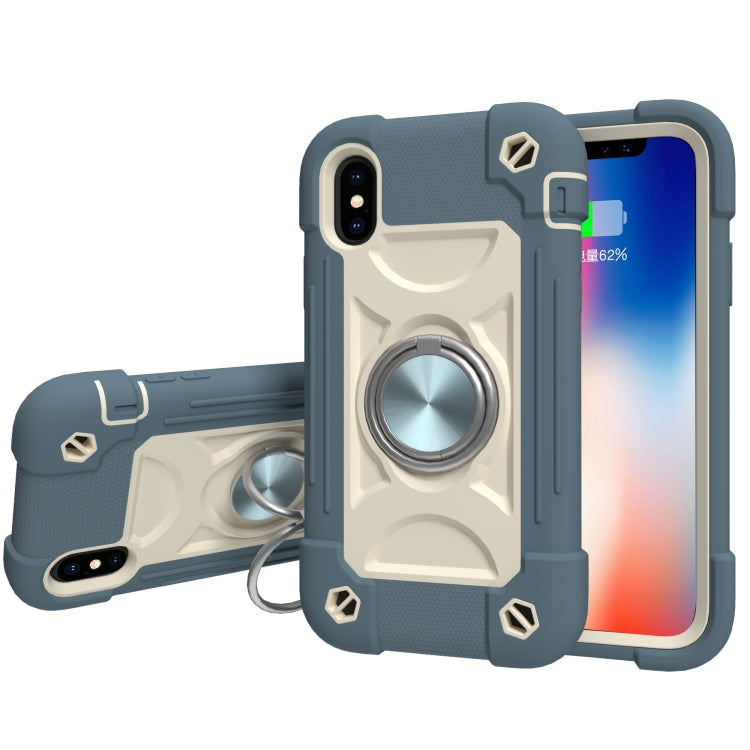 Shockproof Silicone + PC Protective Case with Dual-Ring Holder, For iPhone XS Max, For iPhone 11, For iPhone 11 Pro Max, For iPhone 12 mini
