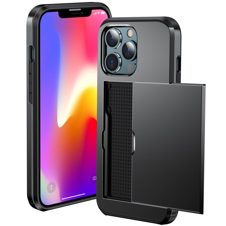 Shockproof Armor Protective Case with Slide Card Slot, For iPhone 13 mini, For iPhone 13, For iPhone 13 Pro, For iPhone 13 Pro Max