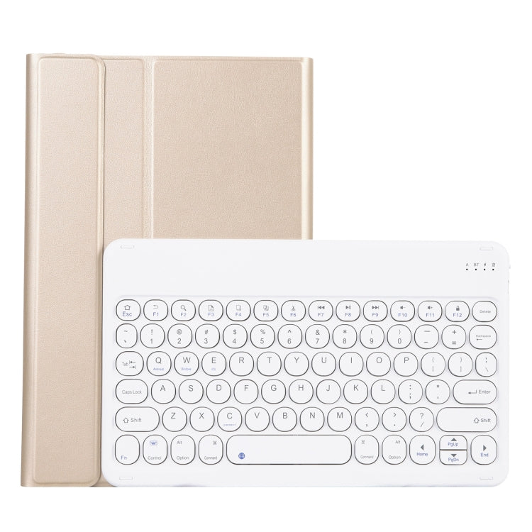 YAM12 Lambskin Texture Detachable Round Keycap Bluetooth Keyboard Leather Case with Holder, For Lenovo Pad Plus 11 inch TB-J607F / Tab P11 11 inch TB-J606F, For Lenovo Pad Plus 11 inch TB-J607F / Tab P11 11 inch TB-J606F / Pad 11 inch
