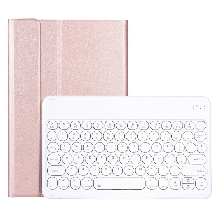 YAM13 Lambskin Texture Detachable Round Keycap Bluetooth Keyboard Leather Case with Holder, For Lenovo Pad Pro 11.5 inch 2021 TB-J716F