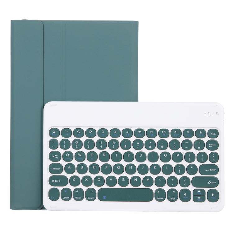 YAM13 Lambskin Texture Detachable Round Keycap Bluetooth Keyboard Leather Case with Holder, For Lenovo Pad Pro 11.5 inch 2021 TB-J716F