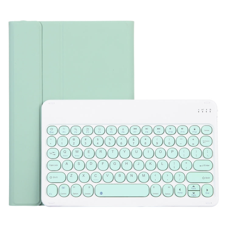 YAM13 Lambskin Texture Detachable Round Keycap Bluetooth Keyboard Leather Case with Holder, For Lenovo Pad Pro 11.5 inch 2021 TB-J716F