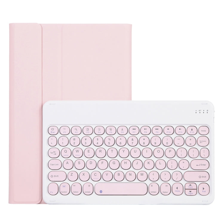 YAM13 Lambskin Texture Detachable Round Keycap Bluetooth Keyboard Leather Case with Holder, For Lenovo Pad Pro 11.5 inch 2021 TB-J716F