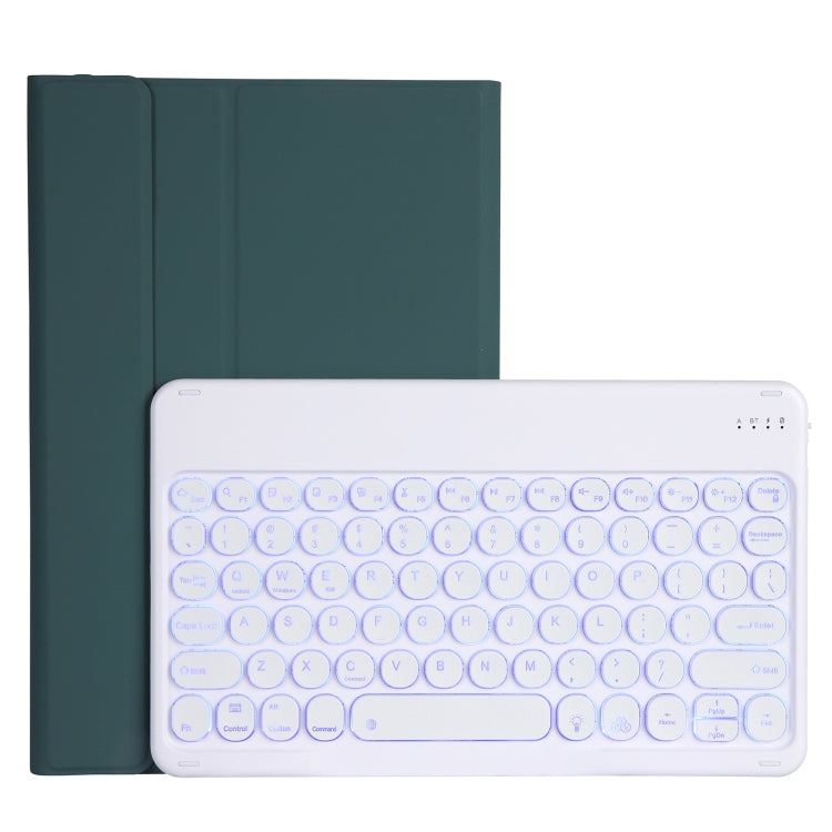 YAM13 Backlight Style Lambskin Texture Detachable Round Keycap Bluetooth Keyboard Leather Case with Holder, For Lenovo Pad Pro 11.5 inch 2021 TB-J716F, For Lenovo Pad Pro 11.5 inch 2021 TB-J716F / Tab P11 Pro 11.5 inch TB-J706F