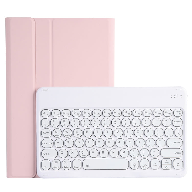 YAM13 Backlight Style Lambskin Texture Detachable Round Keycap Bluetooth Keyboard Leather Case with Holder, For Lenovo Pad Pro 11.5 inch 2021 TB-J716F, For Lenovo Pad Pro 11.5 inch 2021 TB-J716F / Tab P11 Pro 11.5 inch TB-J706F