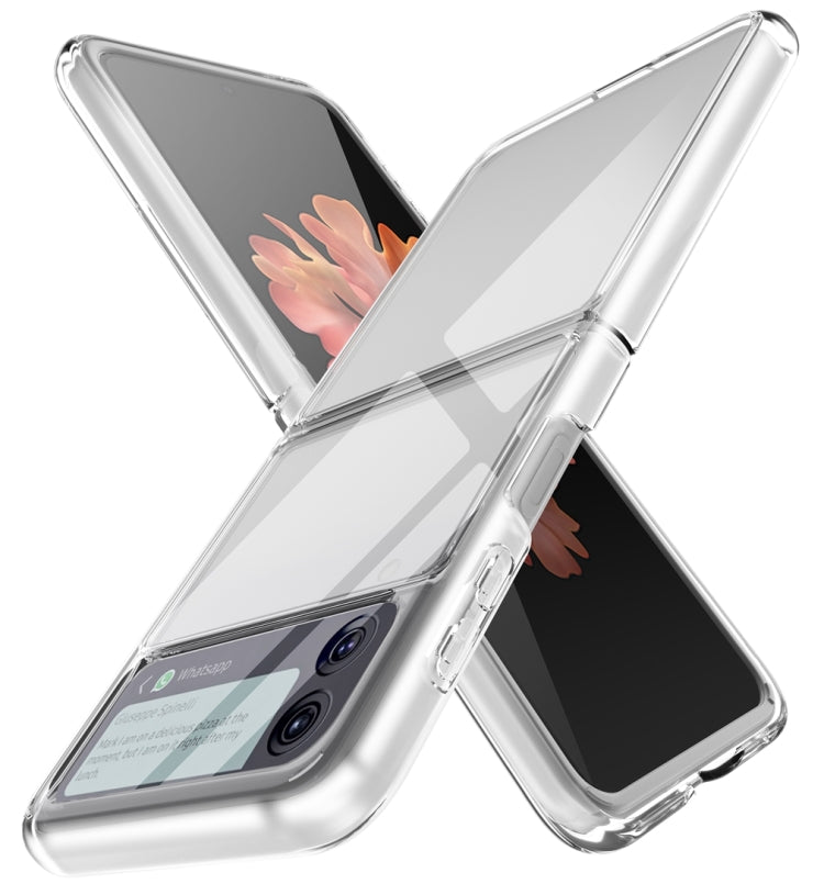 Simple All-inclusive Clear Crystal PC +TPU Shockproof Case, For Samsung Galaxy Z Flip3 5G