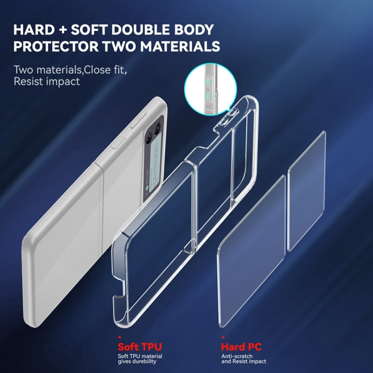 Simple All-inclusive Clear Crystal PC +TPU Shockproof Case, For Samsung Galaxy Z Flip3 5G