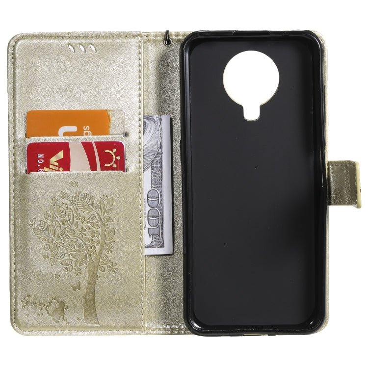 Tree & Cat Pattern Pressed Printing Horizontal Flip PU Leather Case with Holder & Card Slots & Wallet & Lanyard, For Nokia 6.3, For Nokia G20, For Nokia G10, For Nokia X20
