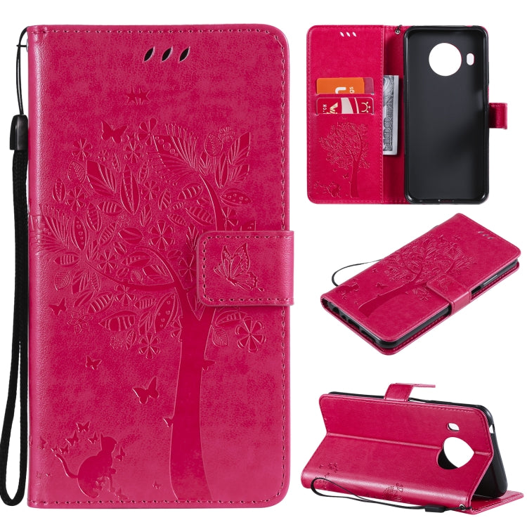 Tree & Cat Pattern Pressed Printing Horizontal Flip PU Leather Case with Holder & Card Slots & Wallet & Lanyard, For Nokia 6.3, For Nokia G20, For Nokia G10, For Nokia X20