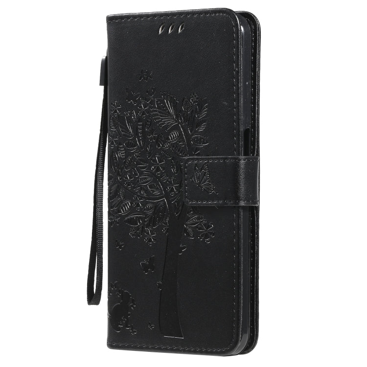 Tree & Cat Pattern Pressed Printing Horizontal Flip PU Leather Case with Holder & Card Slots & Wallet & Lanyard, For Nokia X10, For Nokia 5.3