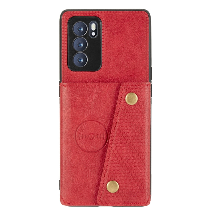 Double Buckle PU + TPU Shockproof Magnetic Protective Case with Card Slot & Holder, For OPPO Reno6 Pro 5G, For OPPO Reno6 Pro+ 5G, For Samsung Galaxy A22 5G, For Samsung Galaxy A22 4G