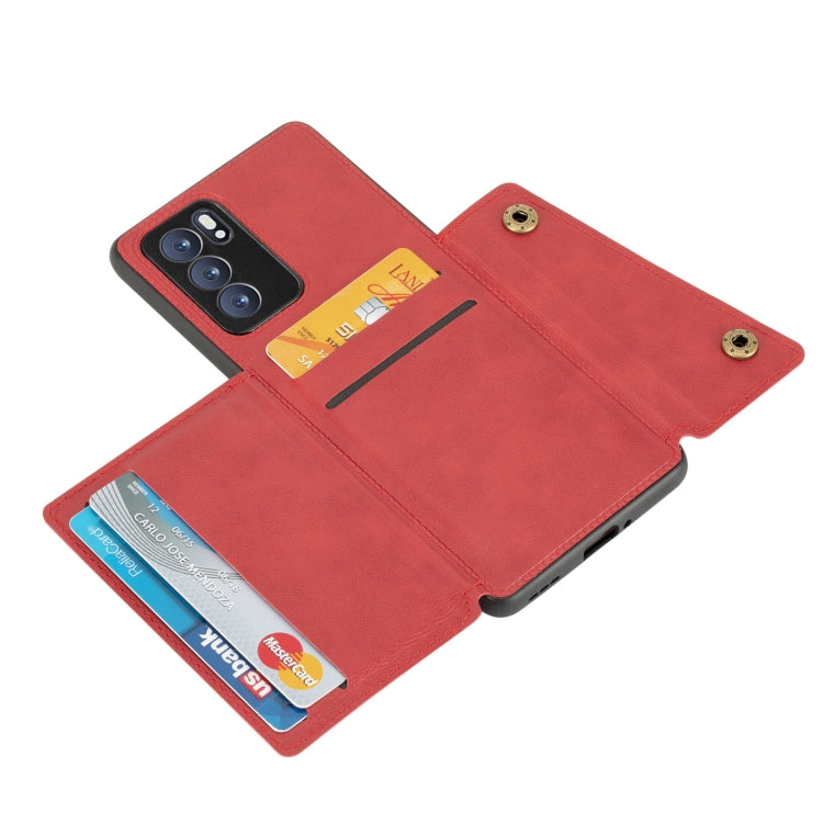 Double Buckle PU + TPU Shockproof Magnetic Protective Case with Card Slot & Holder, For OPPO Reno6 Pro 5G, For OPPO Reno6 Pro+ 5G, For Samsung Galaxy A22 5G, For Samsung Galaxy A22 4G