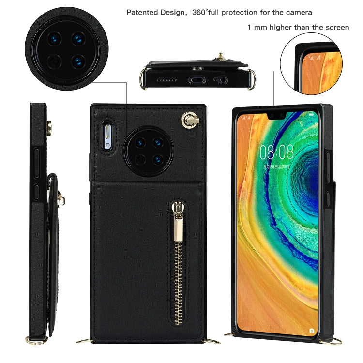 Cross-body Zipper Square TPU+PU Back Cover Case with Holder & Card Slots & Wallet & Strap, For Huawei Mate 30, For Huawei Mate 30 Pro, For Huawei P30, For Huawei P30 Lite, For Huawei P30 Pro, For Huawei P40, For Huawei P40 Pro