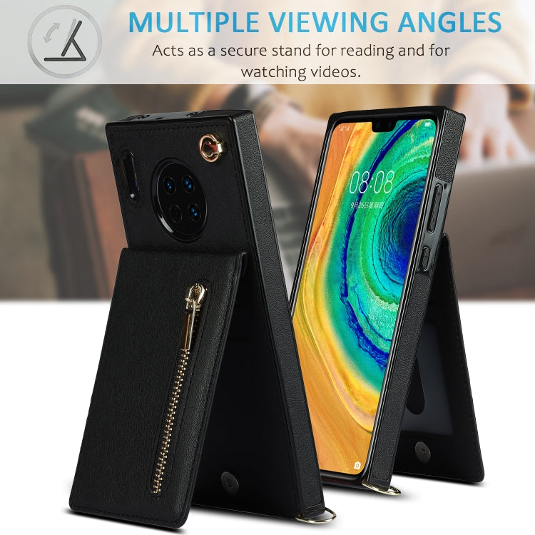Cross-body Zipper Square TPU+PU Back Cover Case with Holder & Card Slots & Wallet & Strap, For Huawei Mate 30, For Huawei Mate 30 Pro, For Huawei P30, For Huawei P30 Lite, For Huawei P30 Pro, For Huawei P40, For Huawei P40 Pro