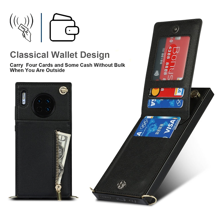 Cross-body Zipper Square TPU+PU Back Cover Case with Holder & Card Slots & Wallet & Strap, For Huawei Mate 30, For Huawei Mate 30 Pro, For Huawei P30, For Huawei P30 Lite, For Huawei P30 Pro, For Huawei P40, For Huawei P40 Pro
