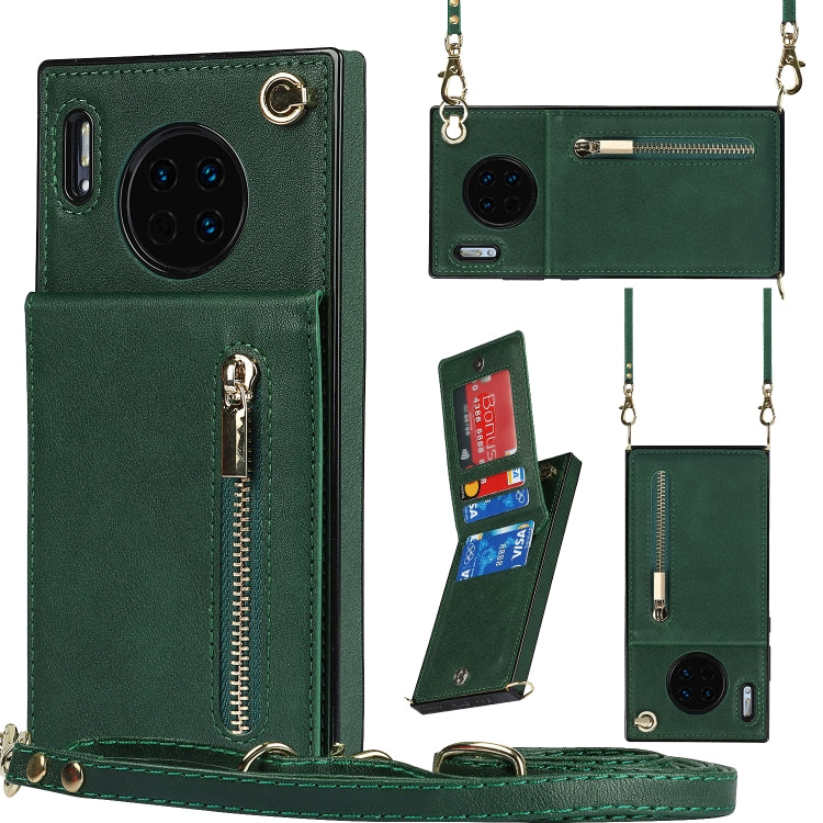Cross-body Zipper Square TPU+PU Back Cover Case with Holder & Card Slots & Wallet & Strap, For Huawei Mate 30, For Huawei Mate 30 Pro, For Huawei P30, For Huawei P30 Lite, For Huawei P30 Pro, For Huawei P40, For Huawei P40 Pro