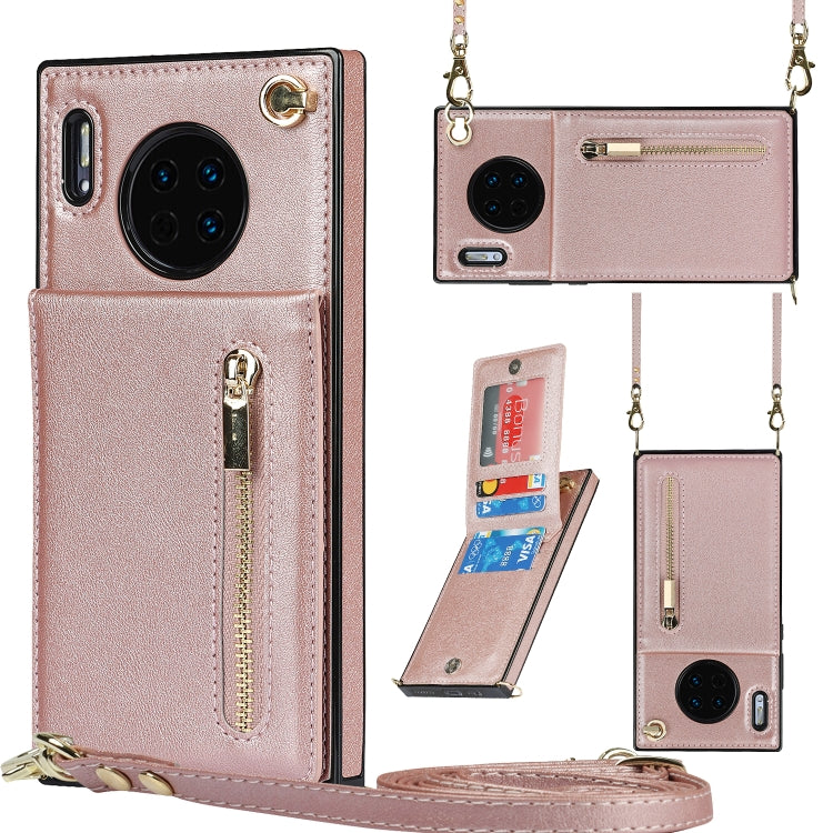 Cross-body Zipper Square TPU+PU Back Cover Case with Holder & Card Slots & Wallet & Strap, For Huawei Mate 30, For Huawei Mate 30 Pro, For Huawei P30, For Huawei P30 Lite, For Huawei P30 Pro, For Huawei P40, For Huawei P40 Pro