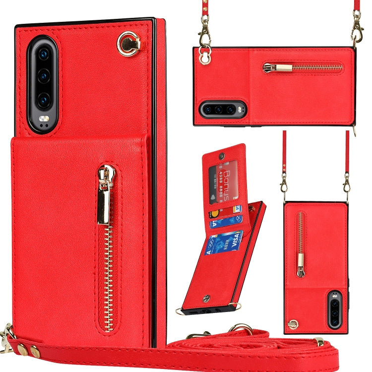 Cross-body Zipper Square TPU+PU Back Cover Case with Holder & Card Slots & Wallet & Strap, For Huawei Mate 30, For Huawei Mate 30 Pro, For Huawei P30, For Huawei P30 Lite, For Huawei P30 Pro, For Huawei P40, For Huawei P40 Pro