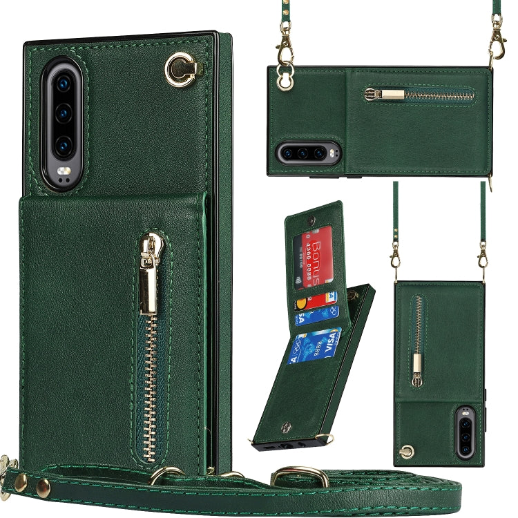Cross-body Zipper Square TPU+PU Back Cover Case with Holder & Card Slots & Wallet & Strap, For Huawei Mate 30, For Huawei Mate 30 Pro, For Huawei P30, For Huawei P30 Lite, For Huawei P30 Pro, For Huawei P40, For Huawei P40 Pro
