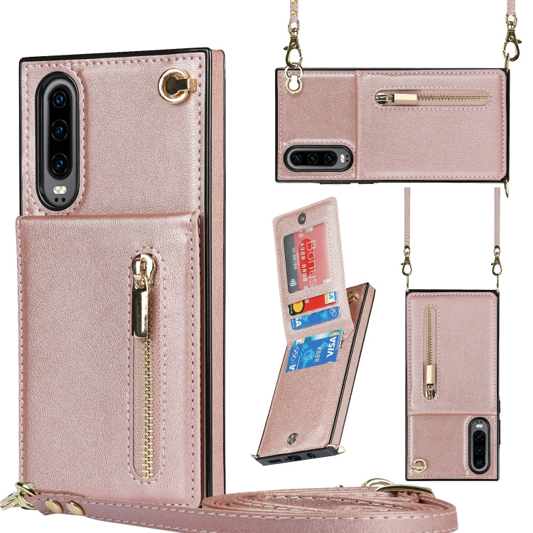 Cross-body Zipper Square TPU+PU Back Cover Case with Holder & Card Slots & Wallet & Strap, For Huawei Mate 30, For Huawei Mate 30 Pro, For Huawei P30, For Huawei P30 Lite, For Huawei P30 Pro, For Huawei P40, For Huawei P40 Pro