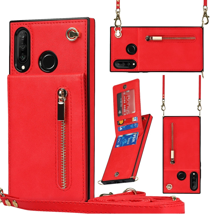 Cross-body Zipper Square TPU+PU Back Cover Case with Holder & Card Slots & Wallet & Strap, For Huawei Mate 30, For Huawei Mate 30 Pro, For Huawei P30, For Huawei P30 Lite, For Huawei P30 Pro, For Huawei P40, For Huawei P40 Pro
