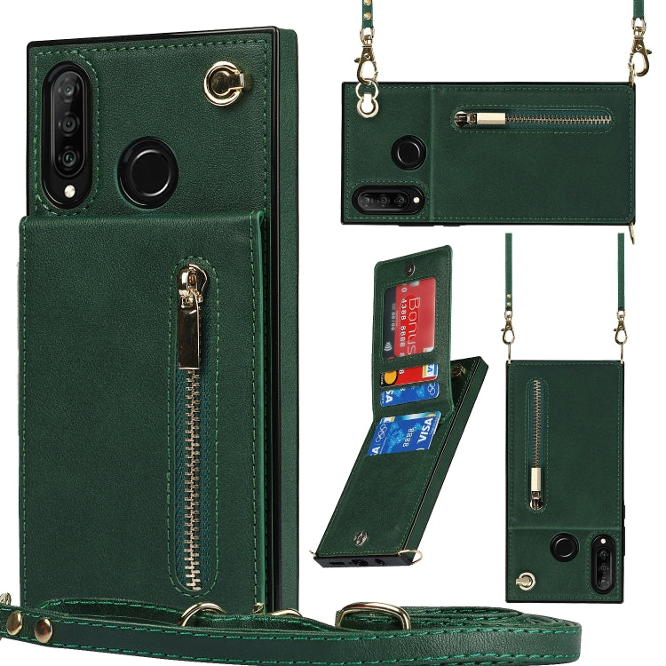 Cross-body Zipper Square TPU+PU Back Cover Case with Holder & Card Slots & Wallet & Strap, For Huawei Mate 30, For Huawei Mate 30 Pro, For Huawei P30, For Huawei P30 Lite, For Huawei P30 Pro, For Huawei P40, For Huawei P40 Pro