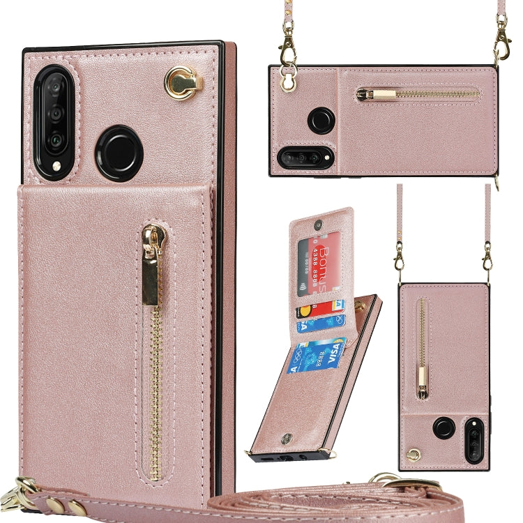 Cross-body Zipper Square TPU+PU Back Cover Case with Holder & Card Slots & Wallet & Strap, For Huawei Mate 30, For Huawei Mate 30 Pro, For Huawei P30, For Huawei P30 Lite, For Huawei P30 Pro, For Huawei P40, For Huawei P40 Pro