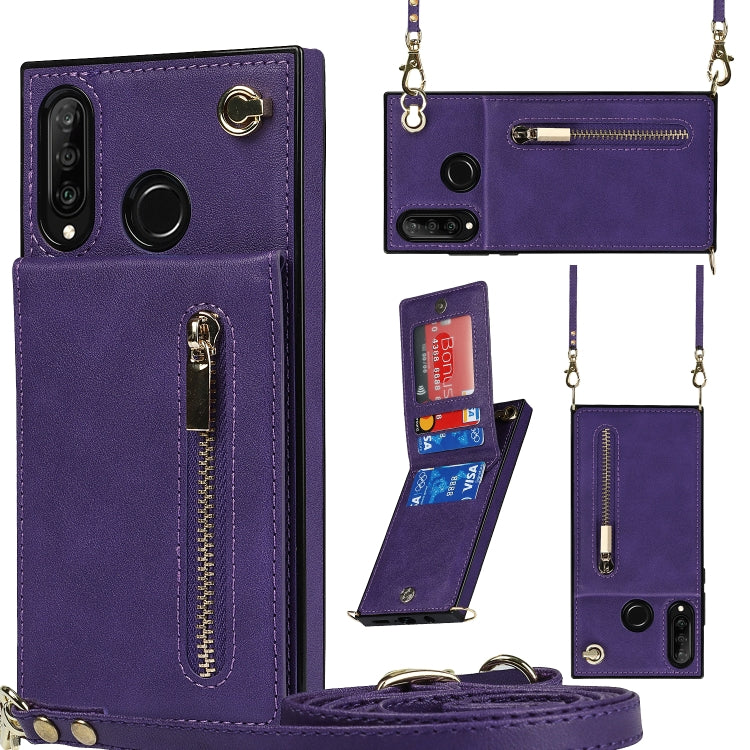 Cross-body Zipper Square TPU+PU Back Cover Case with Holder & Card Slots & Wallet & Strap, For Huawei Mate 30, For Huawei Mate 30 Pro, For Huawei P30, For Huawei P30 Lite, For Huawei P30 Pro, For Huawei P40, For Huawei P40 Pro