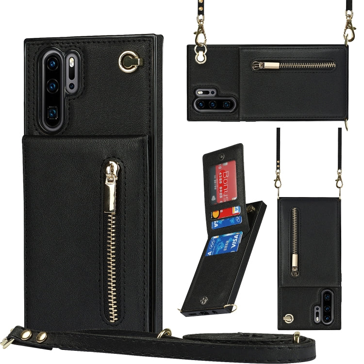 Cross-body Zipper Square TPU+PU Back Cover Case with Holder & Card Slots & Wallet & Strap, For Huawei Mate 30, For Huawei Mate 30 Pro, For Huawei P30, For Huawei P30 Lite, For Huawei P30 Pro, For Huawei P40, For Huawei P40 Pro