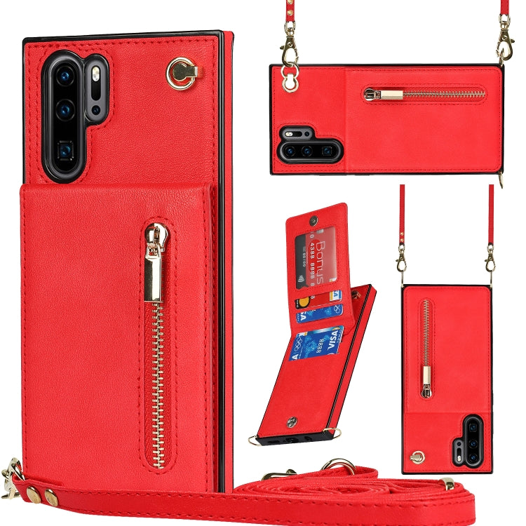 Cross-body Zipper Square TPU+PU Back Cover Case with Holder & Card Slots & Wallet & Strap, For Huawei Mate 30, For Huawei Mate 30 Pro, For Huawei P30, For Huawei P30 Lite, For Huawei P30 Pro, For Huawei P40, For Huawei P40 Pro