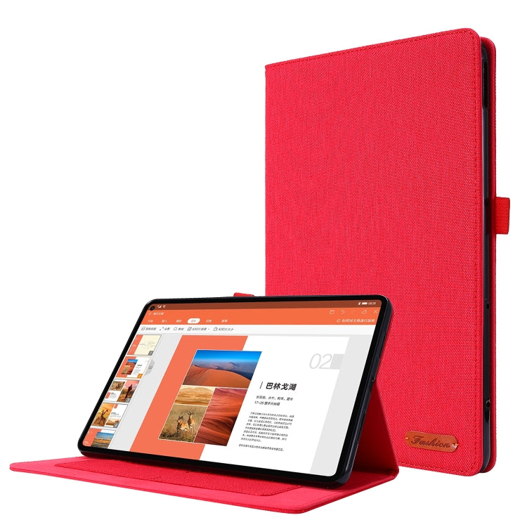 Fabric Texture Horizontal Flip TPU Leather Case with Holder, For Lenovo Tab K10, For Huawei MatePad 11 2021
