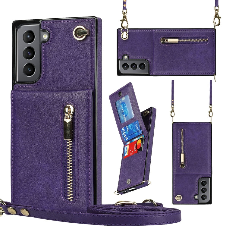 Cross-body Zipper Square TPU+PU Back Cover Case with Holder & Card Slots & Wallet & Strap, For Samsung Galaxy S21 5G, For Samsung Galaxy S21+ 5G, For Samsung Galaxy S21 Ultra 5G, For Samsung Galaxy S20, For Samsung Galaxy S20+                          ...