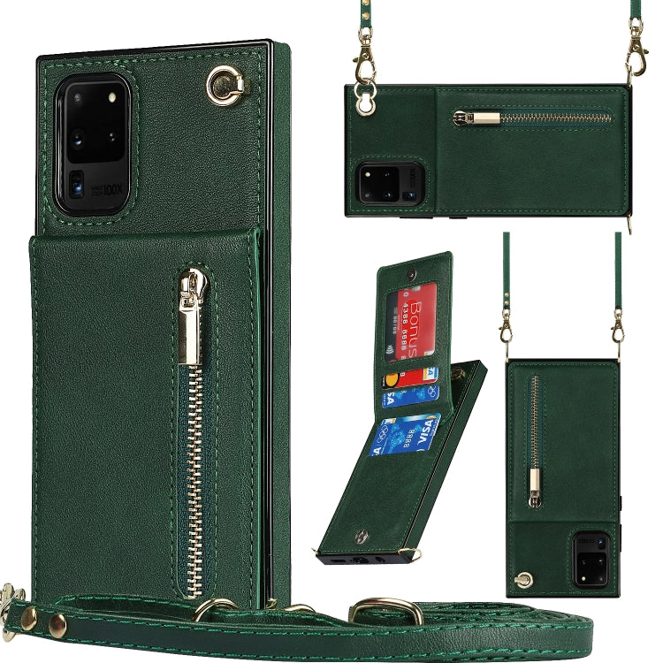 Cross-body Zipper Square TPU+PU Back Cover Case with Holder & Card Slots & Wallet & Strap, For Samsung Galaxy S21 5G, For Samsung Galaxy S21+ 5G, For Samsung Galaxy S21 Ultra 5G, For Samsung Galaxy S20, For Samsung Galaxy S20+                          ...