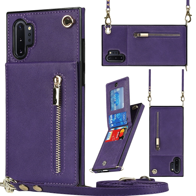 Cross-body Zipper Square TPU+PU Back Cover Case with Holder & Card Slots & Wallet & Strap, For Samsung Galaxy Note10+, For Samsung Galaxy S10, For Samsung Galaxy S10 Plus, For Samsung Galaxy S10e, For Samsung Galaxy S9, For Samsung Galaxy S9 Plus      ...
