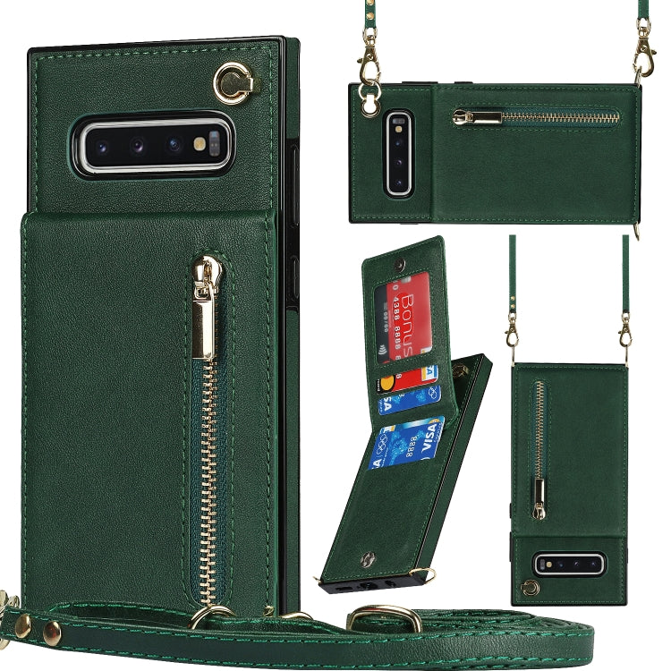 Cross-body Zipper Square TPU+PU Back Cover Case with Holder & Card Slots & Wallet & Strap, For Samsung Galaxy Note10+, For Samsung Galaxy S10, For Samsung Galaxy S10 Plus, For Samsung Galaxy S10e, For Samsung Galaxy S9, For Samsung Galaxy S9 Plus      ...